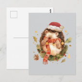 Weihnachts-Igel Postkarte (Vorne/Hinten)