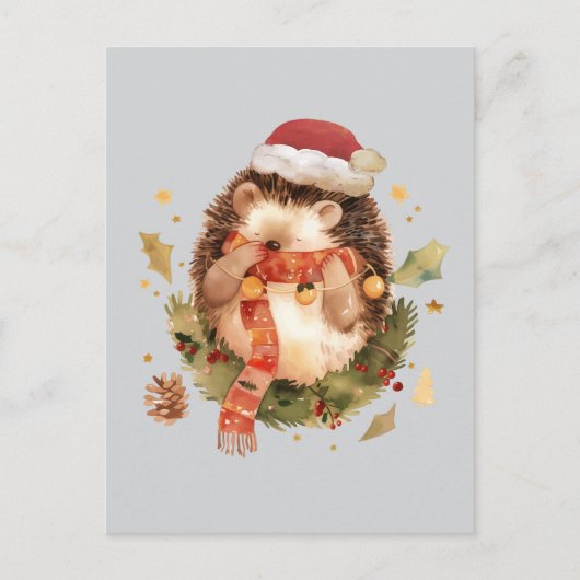 Weihnachts-Igel Postkarte (Vorderseite)