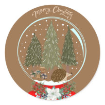 Weihnachts-Igel Snow Globe Sticker