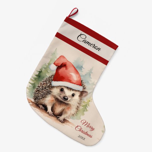 Weihnachts-Igel Strumpf Großer Weihnachtsstrumpf (Vorderansicht (hängend))