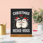 Weihnachts-Igel-Umarmer Süßer Igel Feiertag Acrylschild (Hochzeit)