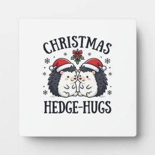 Weihnachts-Igel-Umarmer Süßer Igel Feiertags-Desig Fotoplatte