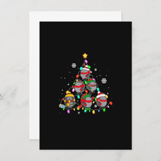 Weihnachts-Igel Weihnachtsbaum Lichter Funny Pajam Einladung (Vorne/Hinten)