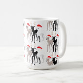 Weihnachts-Iggi-Greyhounds oder Whippets Kaffeetasse (VorderseiteRechts)