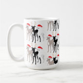 Weihnachts-Iggi-Greyhounds oder Whippets Kaffeetasse (Links)