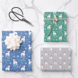 Weihnachts-Iggy-Italienische Greyhound-Farbe Geschenkpapier Set