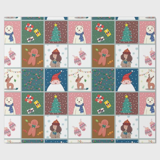 Weihnachts-Illustration - Matte Wrapping Paper Geschenkpapier (Flach)