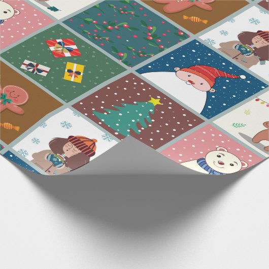 Weihnachts-Illustration - Matte Wrapping Paper Geschenkpapier (Ecke)