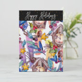 Weihnachts-Illustrationskarte Feiertagskarte (Stehend Vorderseite)