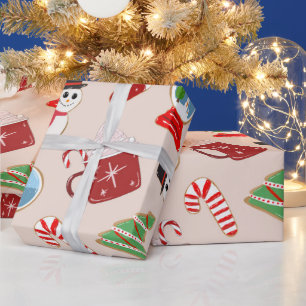 Weihnachts-Illustrationsmuster Geschenkpapier