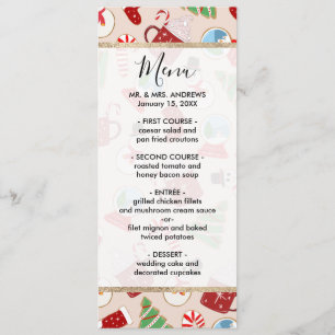 Weihnachts-Illustrationsmuster Menükarte