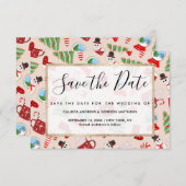 Weihnachts-Illustrationsmuster Save The Date (Vorne/Hinten)