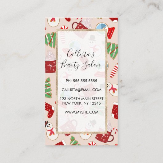 Weihnachts-Illustrationsmuster Terminkarte (Rückseite)