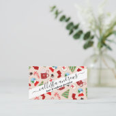 Weihnachts-Illustrationsmuster Visitenkarte (Stehend Vorderseite)