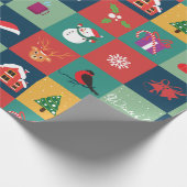Weihnachts-Illustrationsschrift Geschenkpapier (Ecke)