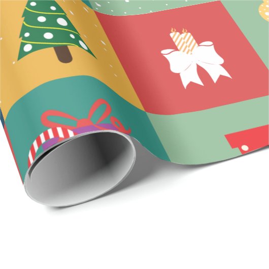 Weihnachts-Illustrationsschrift Geschenkpapier (Rolleneckpunkt)
