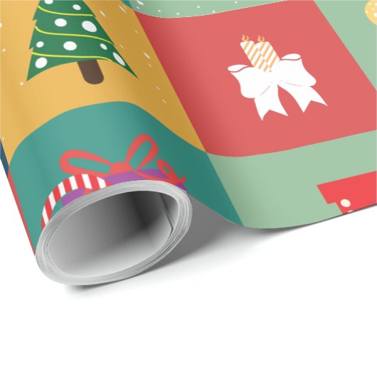 Weihnachts-Illustrationsschrift Geschenkpapier (Rolleneckpunkt)