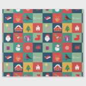 Weihnachts-Illustrationsschrift Geschenkpapier (Flach)