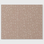 Weihnachts illustriert Brown Wrapping Paper Geschenkpapier (Flach)
