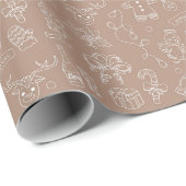 Weihnachts illustriert Brown Wrapping Paper Geschenkpapier (Rolleneckpunkt)