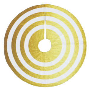 Weihnachts-Imitate Gold gestreifter Baumrock Fleece Weihnachtsbaumdecke