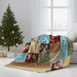 Weihnachts-Imitate Patchwork Keepake Foto Family Fleecedecke
