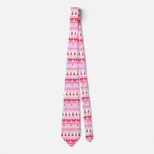 Weihnachts-Imitate Sweater Strick Muster in Rosa u Krawatte (Vorderseite)