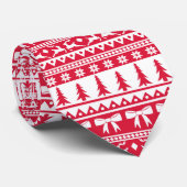 Weihnachts-Imitate Sweater Strick Muster in Rot & Krawatte (Gerollt)