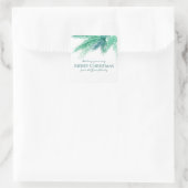 Weihnachts-immergrünes Pinienwald Quadratischer Aufkleber (Tasche)