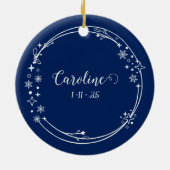 Weihnachts-Individuelle Name Aquarius Zodiac Blue Keramik Ornament (Hinten)