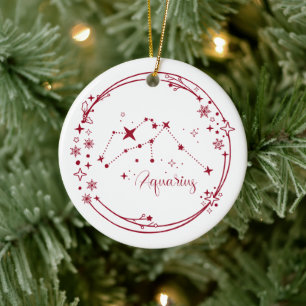 Weihnachts-Individuelle Name Aquarius Zodiac Sign  Keramik Ornament