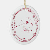Weihnachts-Individuelle Name Aries Zodiac Sign Sta Keramik Ornament (Rechts)