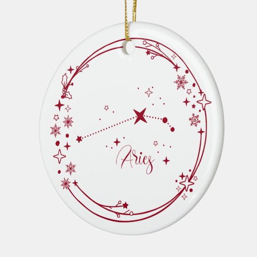 Weihnachts-Individuelle Name Aries Zodiac Sign Sta Keramik Ornament (Links)