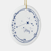 Weihnachts-Individuelle Name Aries Zodiac Sign Sta Keramik Ornament (Rechts)