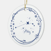 Weihnachts-Individuelle Name Aries Zodiac Sign Sta Keramik Ornament (Links)