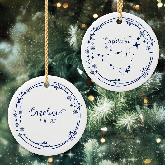 Weihnachts-Individuelle Name Capricorn Zodiac Sign Keramik Ornament