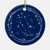 Weihnachts-Individuelle Name Gemini Zodiac Blue Si Keramik Ornament (Vorne)