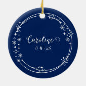 Weihnachts-Individuelle Name Gemini Zodiac Blue Si Keramik Ornament (Hinten)