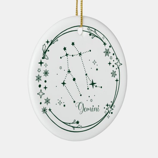 Weihnachts-Individuelle Name Gemini Zodiac Sign Gr Keramik Ornament (Rechts)