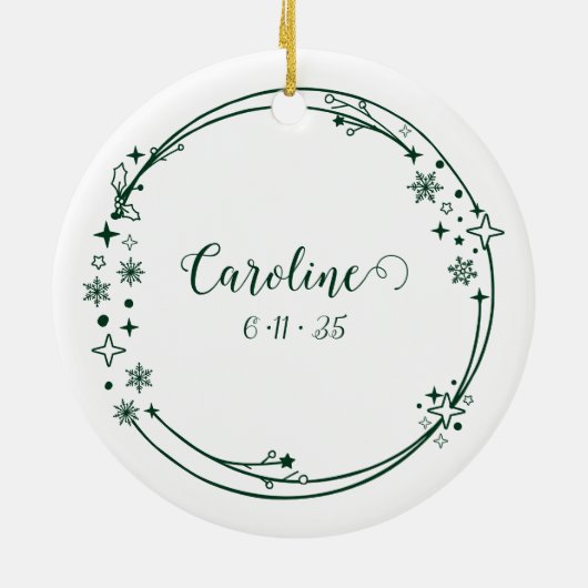 Weihnachts-Individuelle Name Gemini Zodiac Sign Gr Keramik Ornament (Hinten)