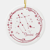 Weihnachts-Individuelle Name Gemini Zodiac Sign St Keramik Ornament (Vorne)