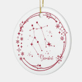 Weihnachts-Individuelle Name Gemini Zodiac Sign St Keramik Ornament (Links)