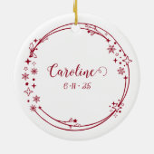 Weihnachts-Individuelle Name Gemini Zodiac Sign St Keramik Ornament (Hinten)