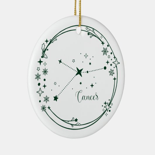 Weihnachts-Individuelle Name Krebs Zodiac Signiere Keramik Ornament (Rechts)
