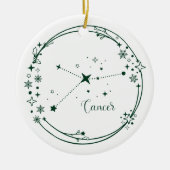Weihnachts-Individuelle Name Krebs Zodiac Signiere Keramik Ornament (Vorne)