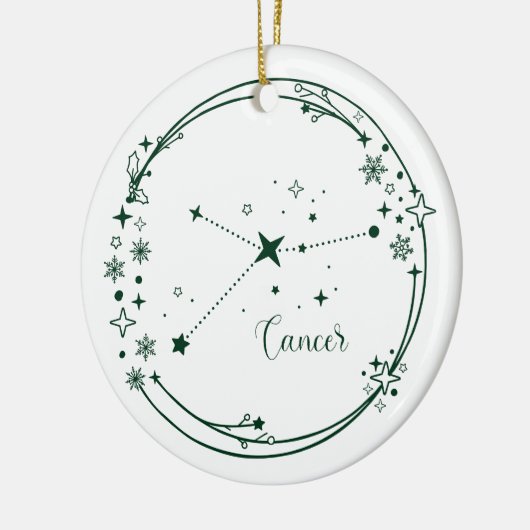 Weihnachts-Individuelle Name Krebs Zodiac Signiere Keramik Ornament (Links)