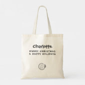 Weihnachts-Individuelle Name-Logo Tragetasche (Rückseite)