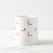 Weihnachts-Individuelle Name Moderne Dackel Muster Kaffeetasse (Mittel)