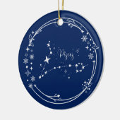Weihnachts-Individuelle Name Pisces Zodiac Blue Si Keramik Ornament (Links)