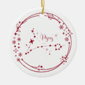 Weihnachts-Individuelle Name Pisces Zodiac Sign St Keramik Ornament (Vorne)